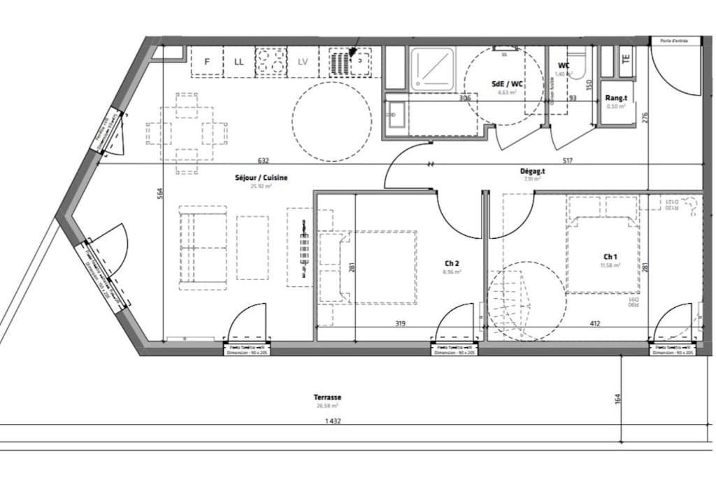 Blue Note -4 Etoiles-Terrasse Vue-2 Parking Apartment Баларюк-ле-Бен Екстериор снимка